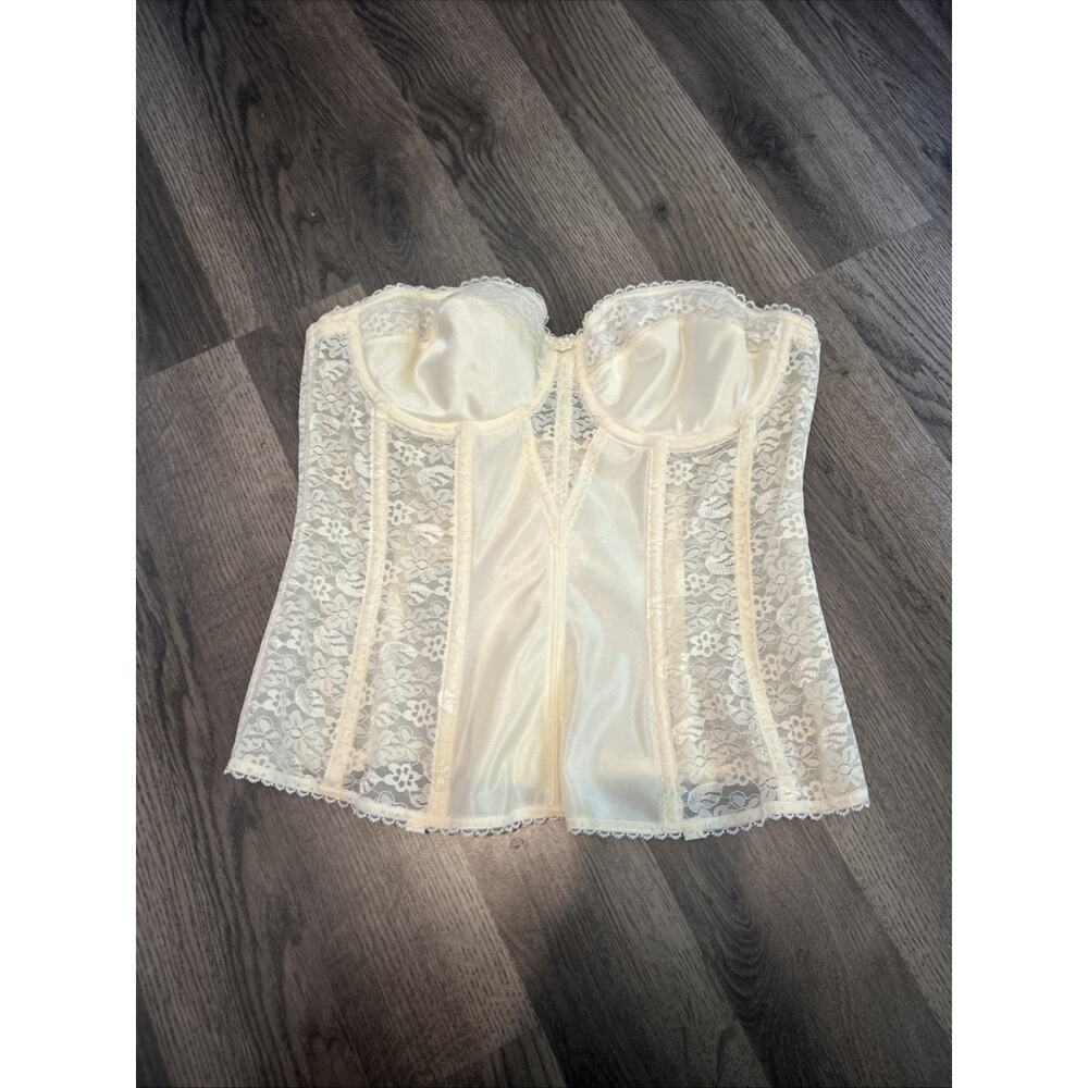 Dominique Intimate Apparel New With Straps Crème Bustier Clasp Corset 38B